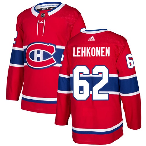 Adidas Men Montreal Canadiens 62 Artturi Lehkonen Red Home Authentic Stitched NHL Jersey